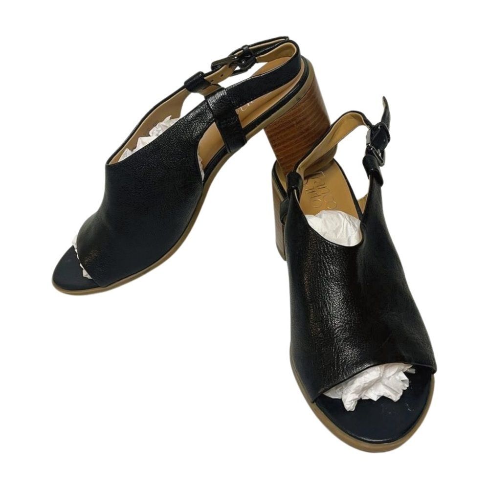 FRANCO SARTO Black Leather Women's Sandals